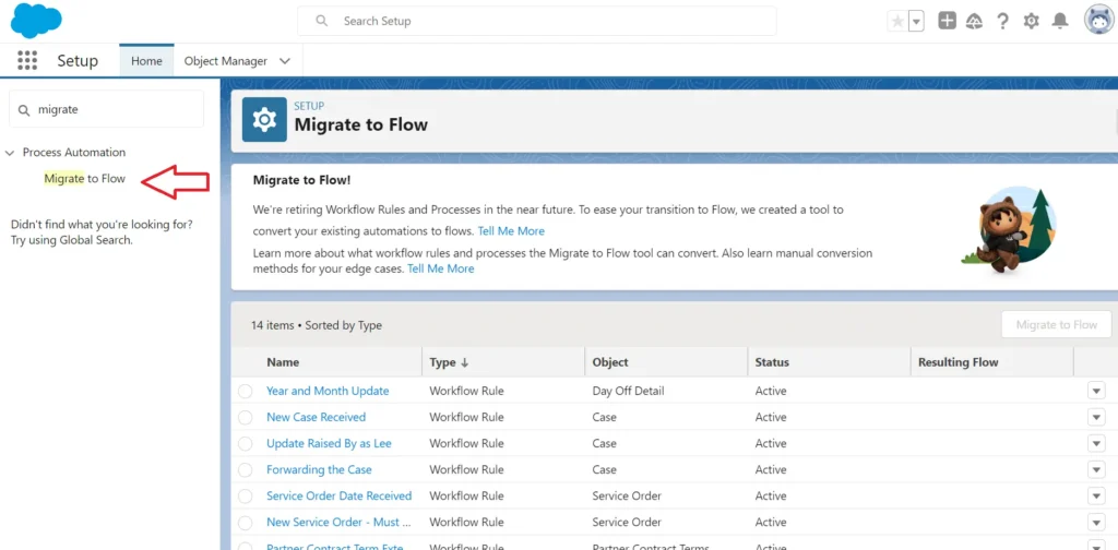 Migtate to Flow - workflow to Migration